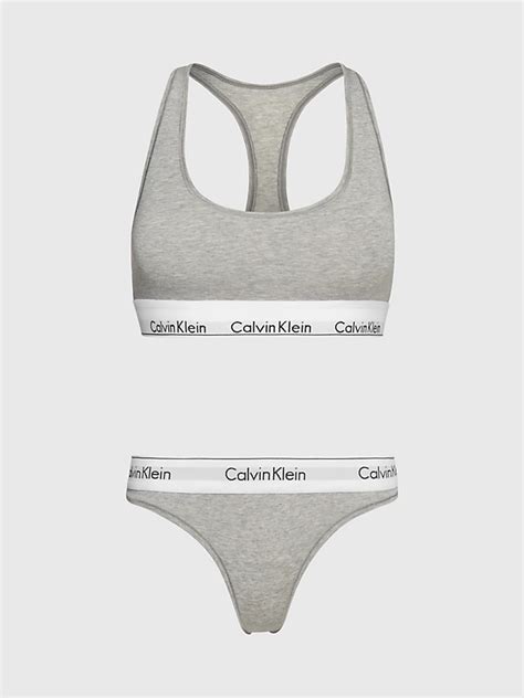 calvin klein original grey underwear and bra set|calvin klein underwear women's sets.